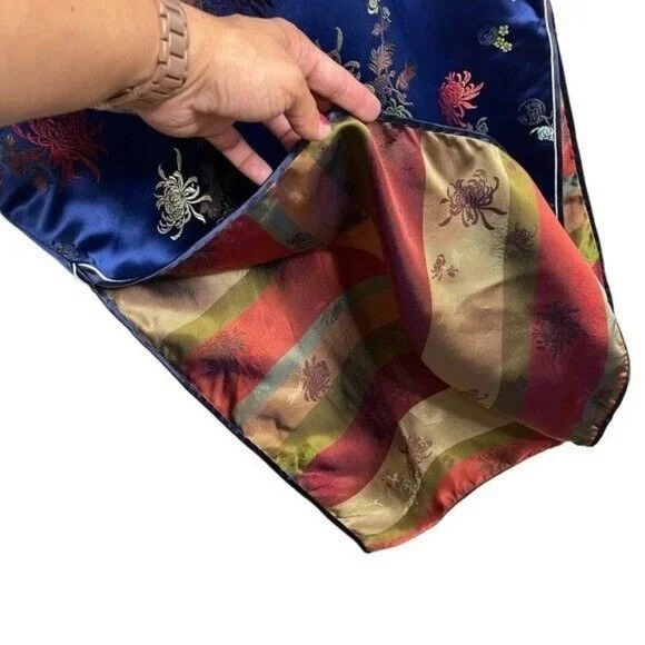 VINTAGE Long Cheongsam Dress Slim Qipao Chinese Lady Satin Dress Gown Size Small - Picture 9 of 11